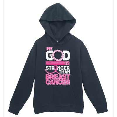 My God Is Stronger Than Breast Cancer Awareness Urban Pullover Hoodie