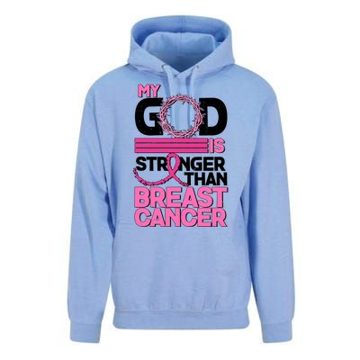 My God Is Stronger Than Breast Cancer Awareness Unisex Surf Hoodie