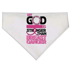 My God Is Stronger Than Breast Cancer Awareness USA-Made Doggie Bandana