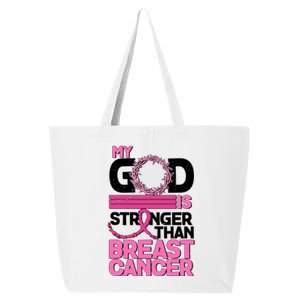 My God Is Stronger Than Breast Cancer Awareness 25L Jumbo Tote