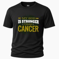 My God Is Stronger Than Cancer Cooling Performance Crew T-Shirt
