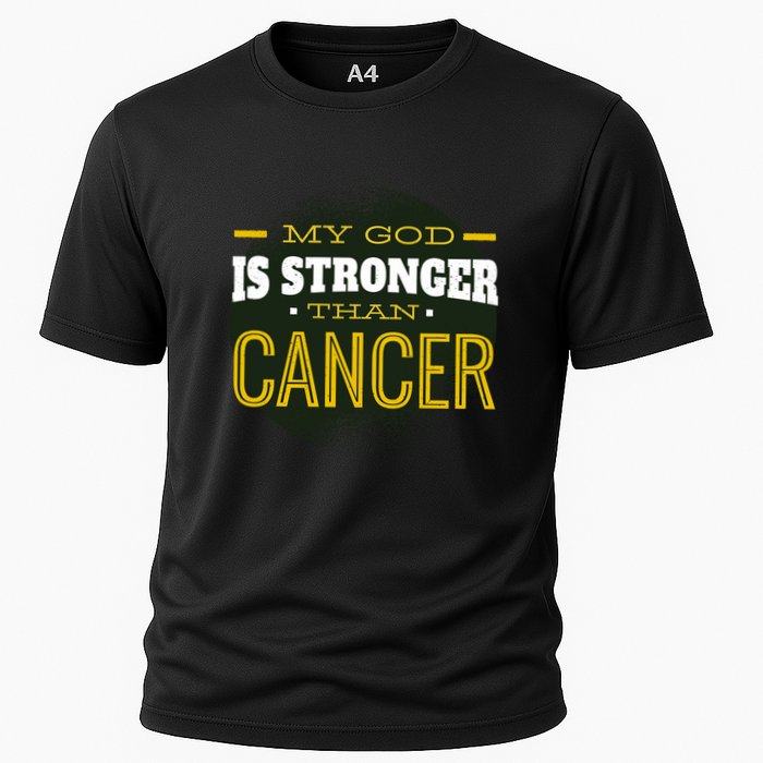 My God Is Stronger Than Cancer Cooling Performance Crew T-Shirt