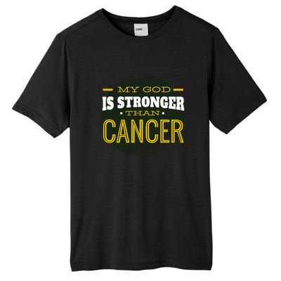 My God Is Stronger Than Cancer Tall Fusion ChromaSoft Performance T-Shirt