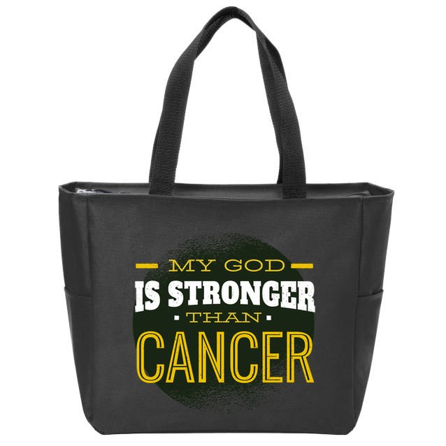 My God Is Stronger Than Cancer Zip Tote Bag