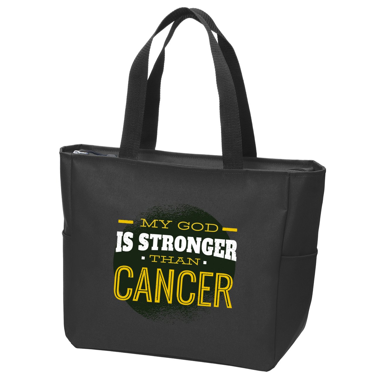 My God Is Stronger Than Cancer Zip Tote Bag