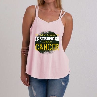 My God Is Stronger Than Cancer Women's Strappy Tank