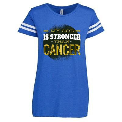 My God Is Stronger Than Cancer Enza Ladies Jersey Football T-Shirt