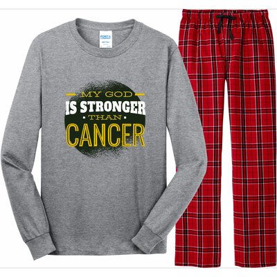 My God Is Stronger Than Cancer Long Sleeve Pajama Set