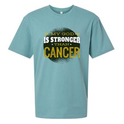 My God Is Stronger Than Cancer Sueded Cloud Jersey T-Shirt