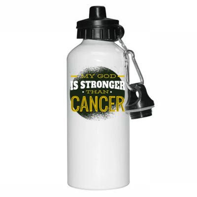 My God Is Stronger Than Cancer Aluminum Water Bottle