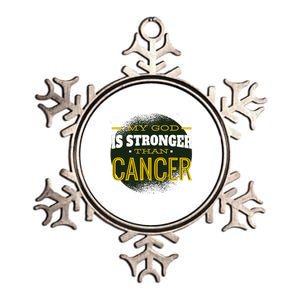 My God Is Stronger Than Cancer Metallic Star Ornament