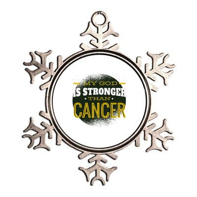 My God Is Stronger Than Cancer Metallic Star Ornament