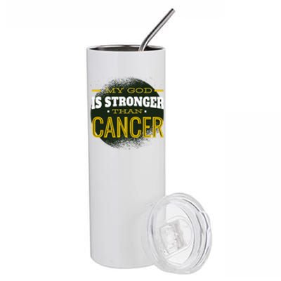 My God Is Stronger Than Cancer Stainless Steel Tumbler