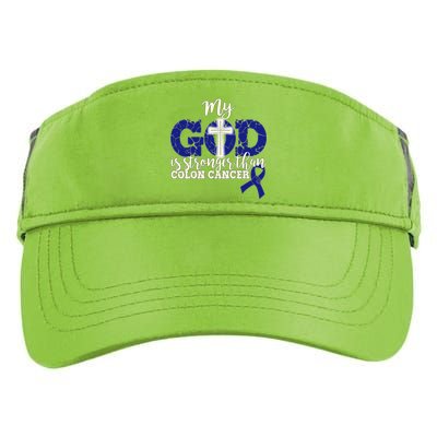 My God Is Stronger Than Colon Cancer Adult Drive Performance Visor