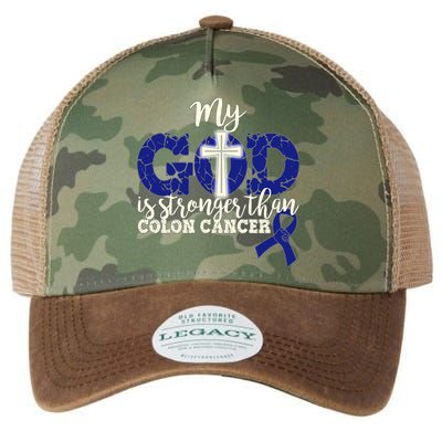 My God Is Stronger Than Colon Cancer Legacy Tie Dye Trucker Hat