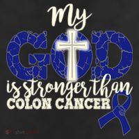 My God Is Stronger Than Colon Cancer Cool Comfort Performance Bucket Hat