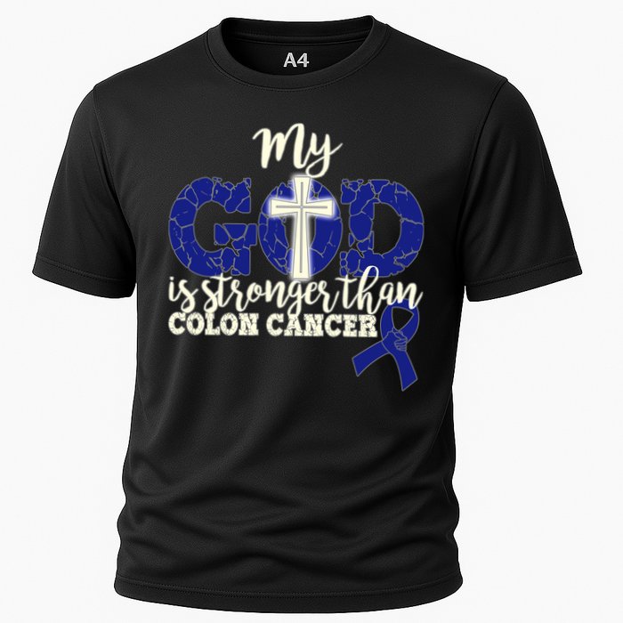 My God Is Stronger Than Colon Cancer Cooling Performance Crew T-Shirt