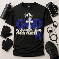 My God Is Stronger Than Colon Cancer Cooling Performance Crew T-Shirt