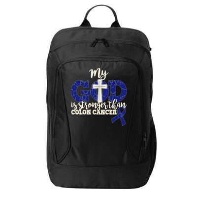 My God Is Stronger Than Colon Cancer City Backpack