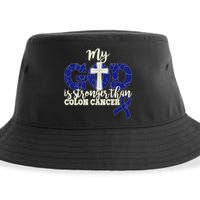 My God Is Stronger Than Colon Cancer Sustainable Bucket Hat