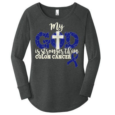 My God Is Stronger Than Colon Cancer Women's Perfect Tri Tunic Long Sleeve Shirt