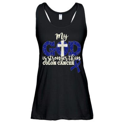 My God Is Stronger Than Colon Cancer Ladies Essential Flowy Tank