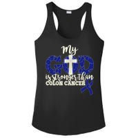 My God Is Stronger Than Colon Cancer Ladies PosiCharge Competitor Racerback Tank