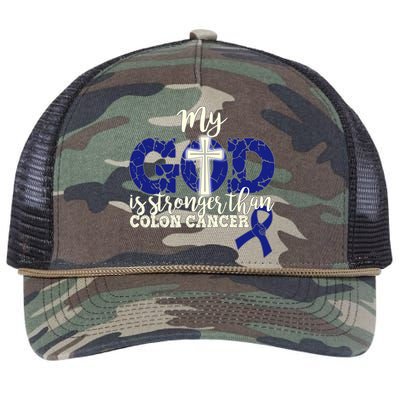 My God Is Stronger Than Colon Cancer Retro Rope Trucker Hat Cap