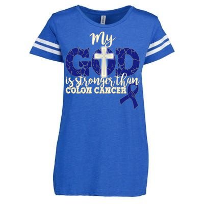 My God Is Stronger Than Colon Cancer Enza Ladies Jersey Football T-Shirt