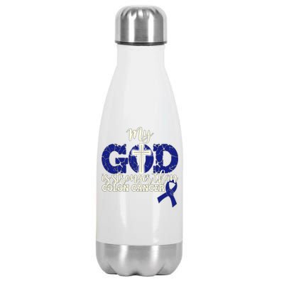 My God Is Stronger Than Colon Cancer Stainless Steel Insulated Water Bottle