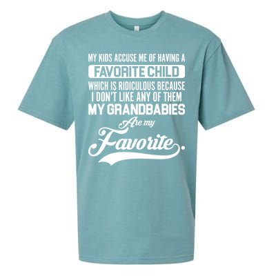 My Grandbabies Are My Favorite - Gift For Grandpa & Grandma Sueded Cloud Jersey T-Shirt