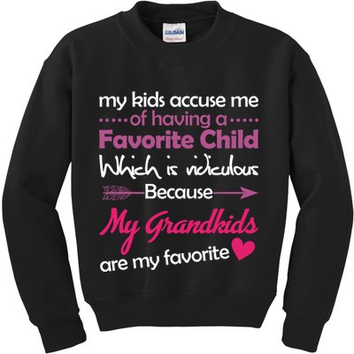 My Grandkids Are My Favorite Child Kids Sweatshirt
