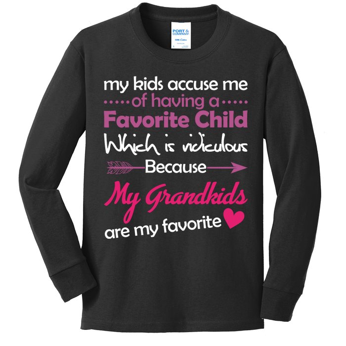 My Grandkids Are My Favorite Child Kids Long Sleeve Shirt