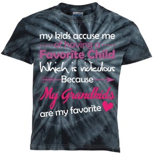 My Grandkids Are My Favorite Child Kids Tie-Dye T-Shirt