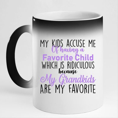 My Grandkids Are My Favorite Funny Grandparents 11oz Black Color Changing Mug