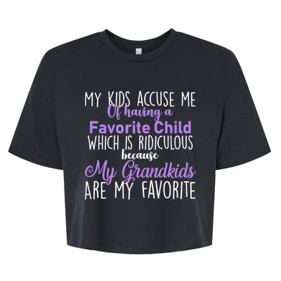 My Grandkids Are My Favorite Funny Grandparents Bella+Canvas Jersey Crop Tee