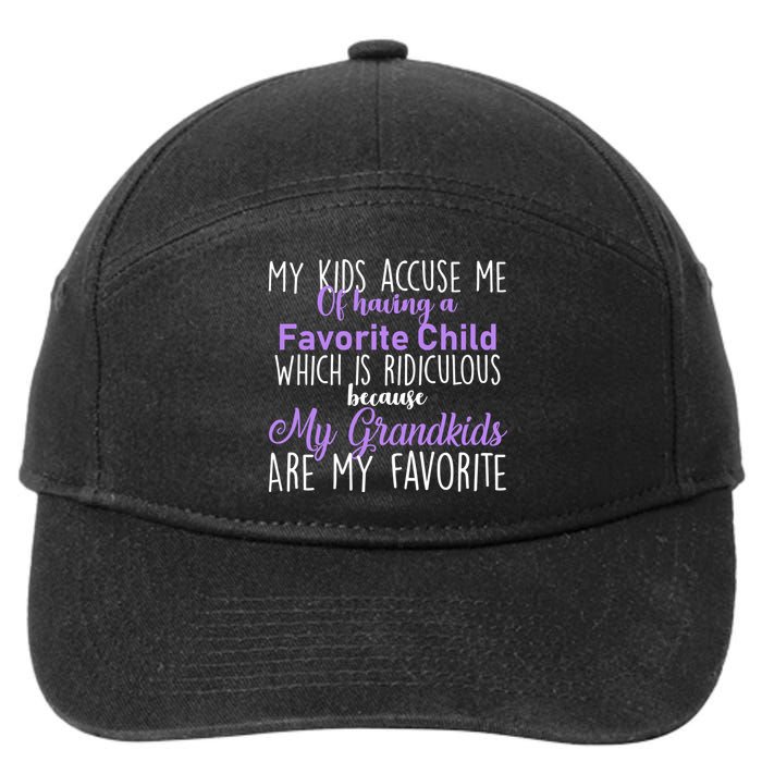 My Grandkids Are My Favorite Funny Grandparents 7-Panel Snapback Hat