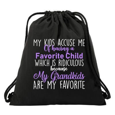 My Grandkids Are My Favorite Funny Grandparents Drawstring Bag