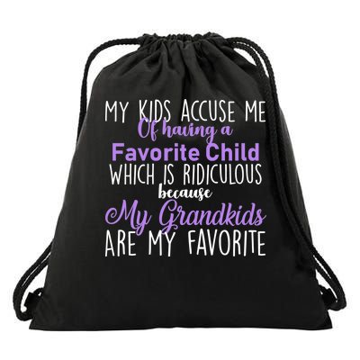 My Grandkids Are My Favorite Funny Grandparents Drawstring Bag