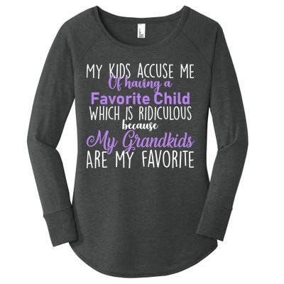 My Grandkids Are My Favorite Funny Grandparents Women's Perfect Tri Tunic Long Sleeve Shirt