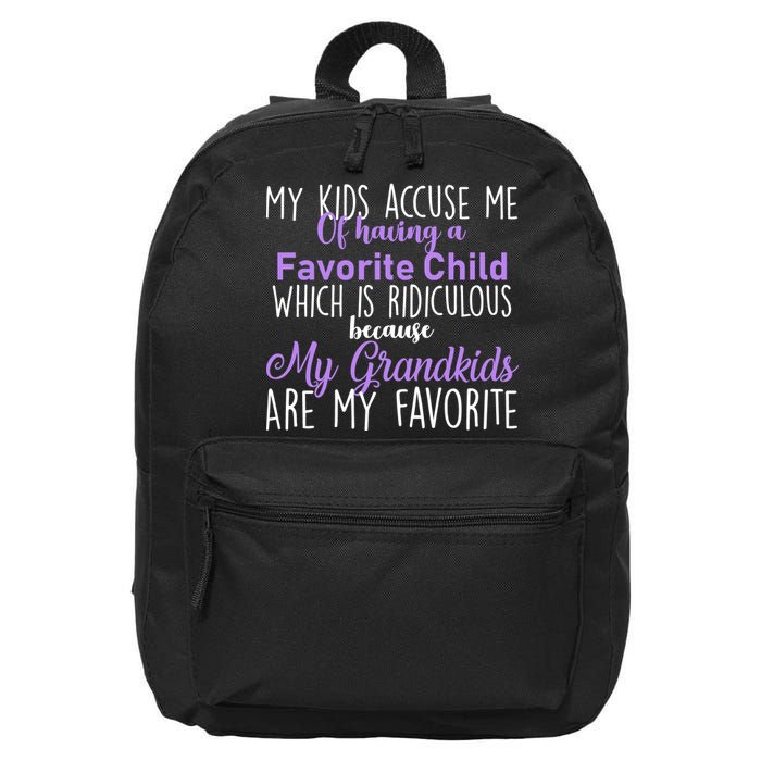 My Grandkids Are My Favorite Funny Grandparents 16 in Basic Backpack