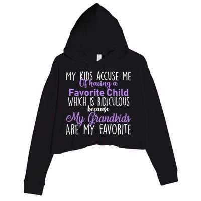 My Grandkids Are My Favorite Funny Grandparents Crop Fleece Hoodie