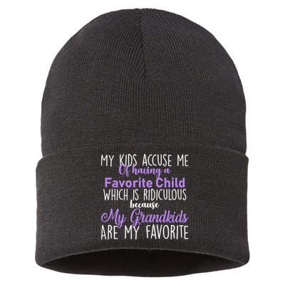 My Grandkids Are My Favorite Funny Grandparents Sustainable Knit Beanie