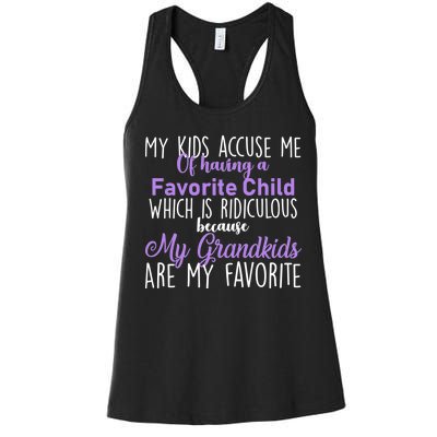 My Grandkids Are My Favorite Funny Grandparents Women's Racerback Tank