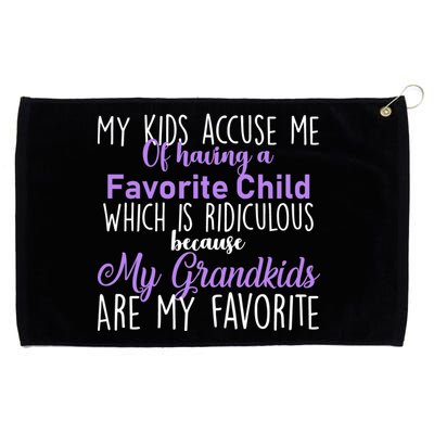 My Grandkids Are My Favorite Funny Grandparents Grommeted Golf Towel