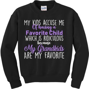 My Grandkids Are My Favorite Funny Grandparents Kids Sweatshirt