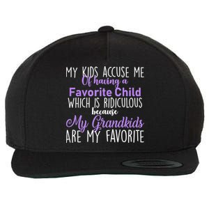 My Grandkids Are My Favorite Funny Grandparents Wool Snapback Cap