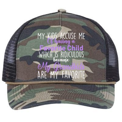 My Grandkids Are My Favorite Funny Grandparents Retro Rope Trucker Hat Cap