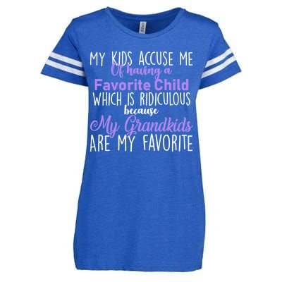 My Grandkids Are My Favorite Funny Grandparents Enza Ladies Jersey Football T-Shirt