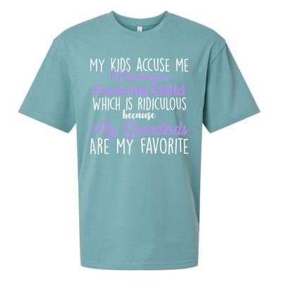 My Grandkids Are My Favorite Funny Grandparents Sueded Cloud Jersey T-Shirt